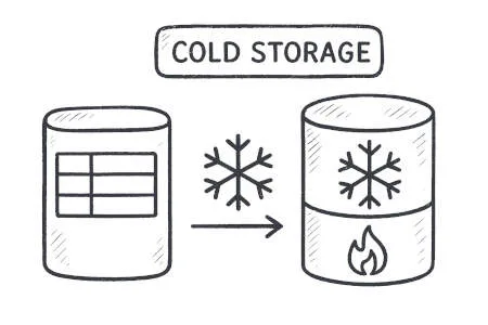 Amacenamiento frio snowflake sketch