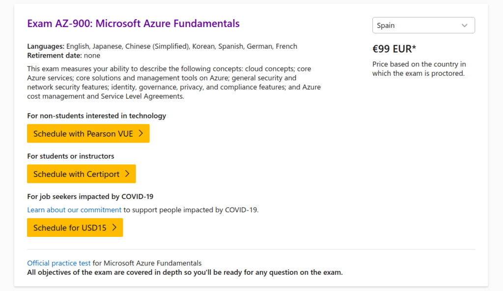 Examen Microsoft Azure Fundamentals